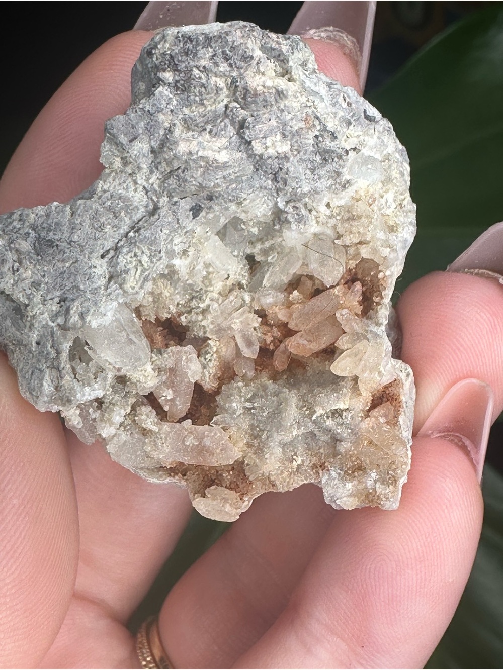 Natural White and Tan Crystal Geode Decorative Accent